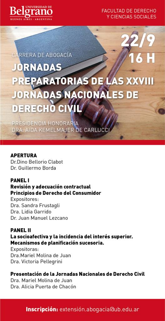 JORNADAS PREPARATORIAS DE LAS XXVIII JORNADAS NACIONALES DE DERECHO CIVIL